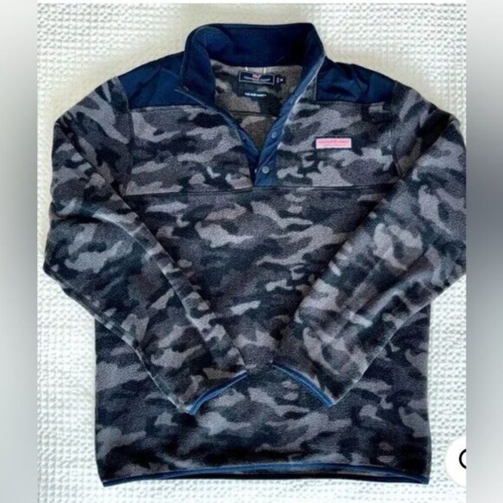 Vineyard Vine Camo Fleece Shirt Harbor Camo